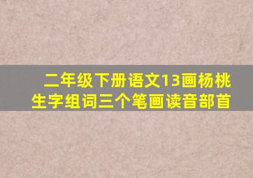 二年级下册语文13画杨桃生字组词三个笔画读音部首