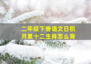 二年级下册语文日积月累十二生肖怎么背