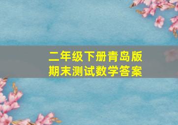 二年级下册青岛版期末测试数学答案