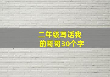 二年级写话我的哥哥30个字