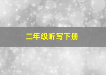 二年级听写下册