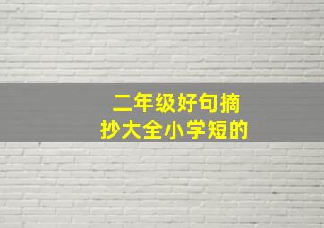 二年级好句摘抄大全小学短的