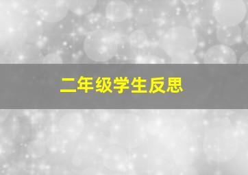 二年级学生反思