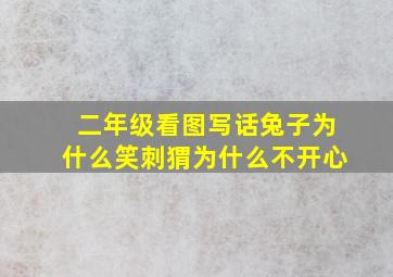 二年级看图写话兔子为什么笑刺猬为什么不开心