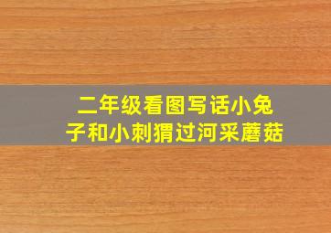 二年级看图写话小兔子和小刺猬过河采蘑菇