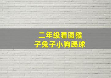 二年级看图猴子兔子小狗踢球