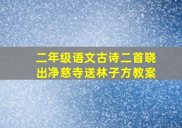 二年级语文古诗二首晓出净慈寺送林子方教案