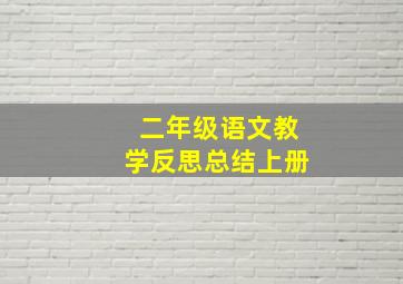 二年级语文教学反思总结上册