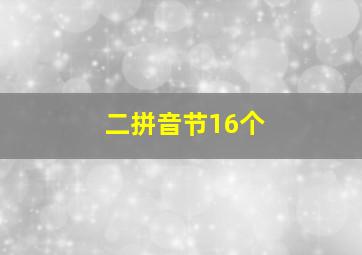 二拼音节16个