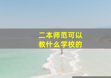 二本师范可以教什么学校的