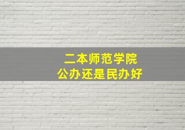 二本师范学院公办还是民办好