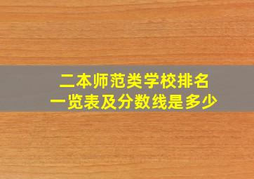 二本师范类学校排名一览表及分数线是多少