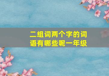 二组词两个字的词语有哪些呢一年级