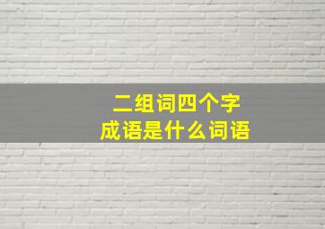 二组词四个字成语是什么词语