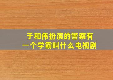 于和伟扮演的警察有一个学霸叫什么电视剧