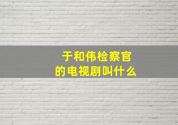 于和伟检察官的电视剧叫什么