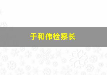 于和伟检察长