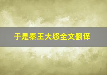 于是秦王大怒全文翻译