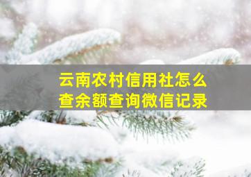 云南农村信用社怎么查余额查询微信记录