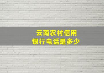 云南农村信用银行电话是多少