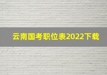 云南国考职位表2022下载