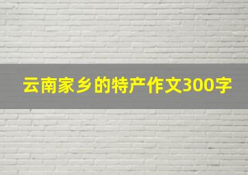 云南家乡的特产作文300字