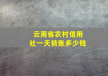 云南省农村信用社一天转账多少钱