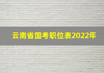 云南省国考职位表2022年