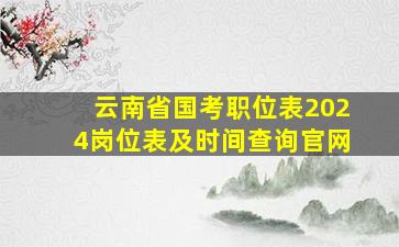 云南省国考职位表2024岗位表及时间查询官网