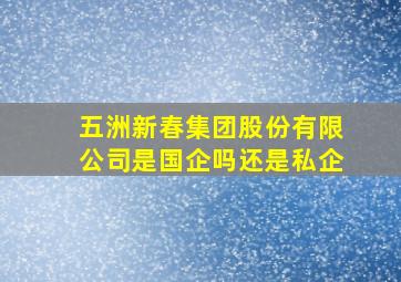 五洲新春集团股份有限公司是国企吗还是私企