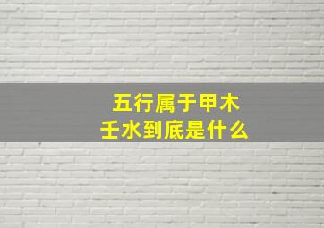 五行属于甲木壬水到底是什么