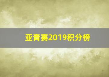 亚青赛2019积分榜