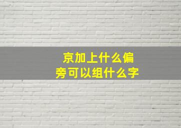 京加上什么偏旁可以组什么字