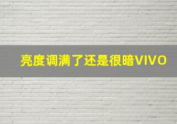 亮度调满了还是很暗VIVO