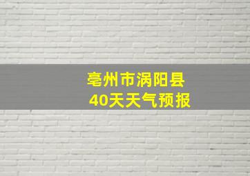 亳州市涡阳县40天天气预报