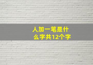 人加一笔是什么字共12个字