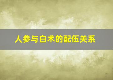 人参与白术的配伍关系