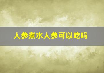 人参煮水人参可以吃吗