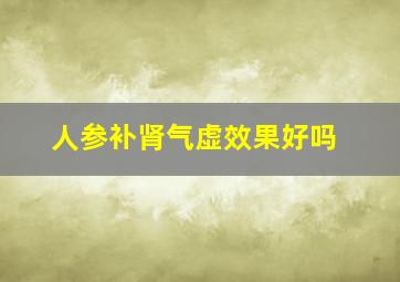 人参补肾气虚效果好吗