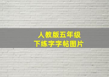 人教版五年级下练字字帖图片