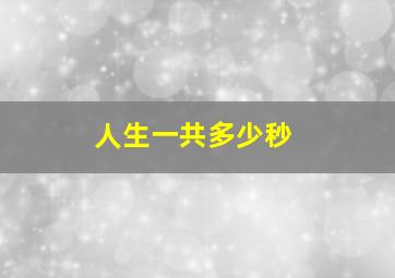 人生一共多少秒