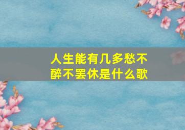 人生能有几多愁不醉不罢休是什么歌