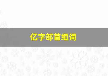 亿字部首组词