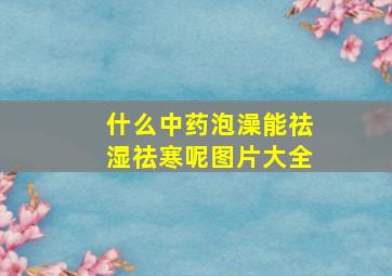 什么中药泡澡能祛湿祛寒呢图片大全