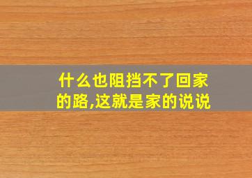 什么也阻挡不了回家的路,这就是家的说说