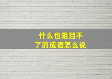 什么也阻挡不了的成语怎么说