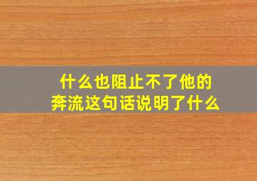 什么也阻止不了他的奔流这句话说明了什么