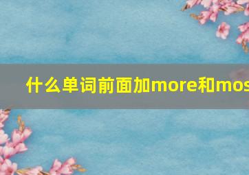 什么单词前面加more和most