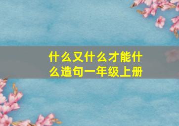 什么又什么才能什么造句一年级上册