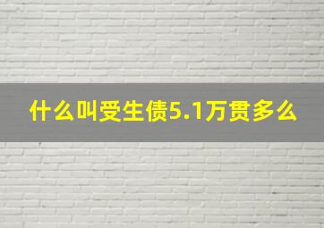 什么叫受生债5.1万贯多么